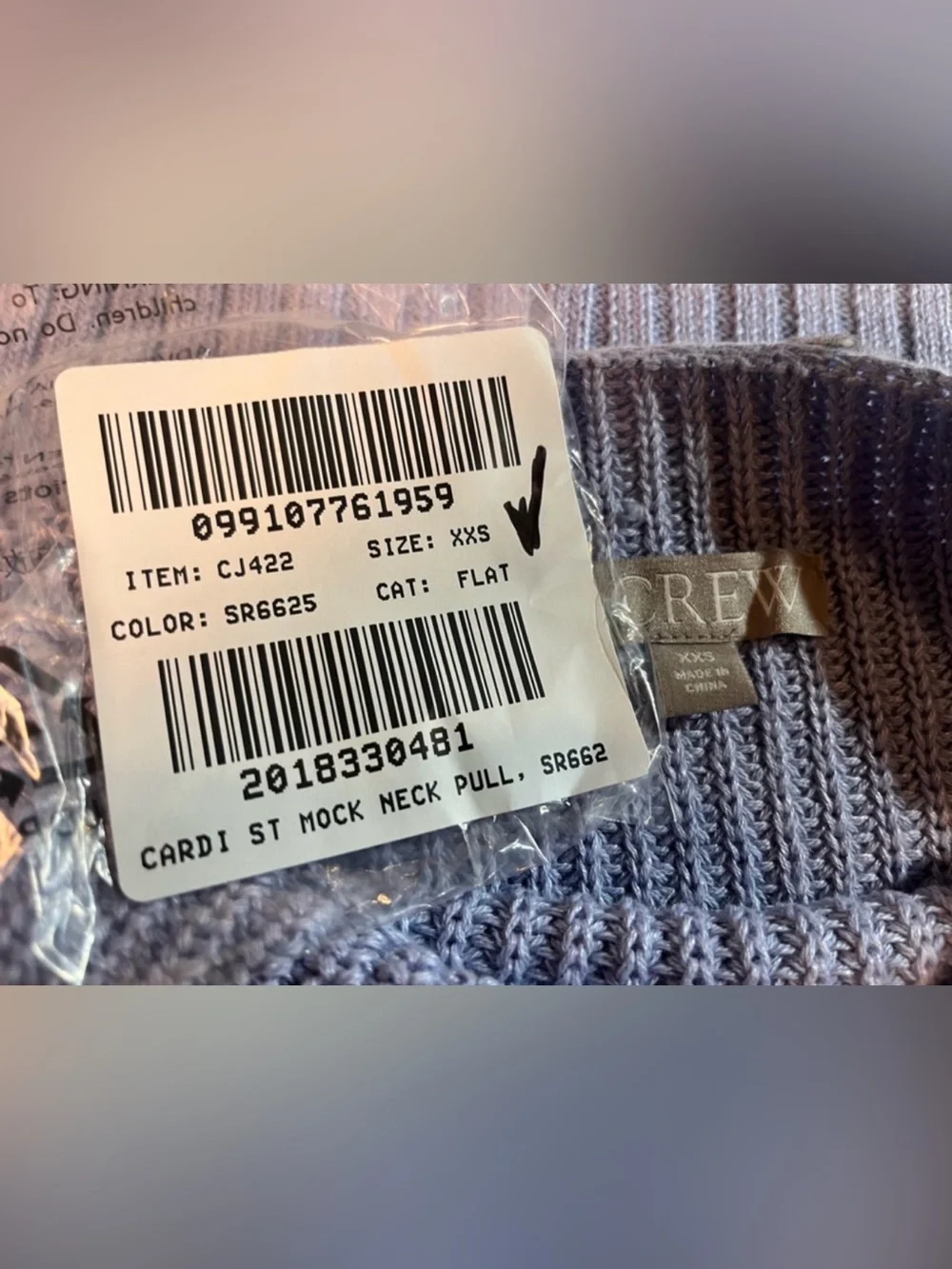 J.Crew Ribbed funnelneck sweater in linen-cotton blend in lavender